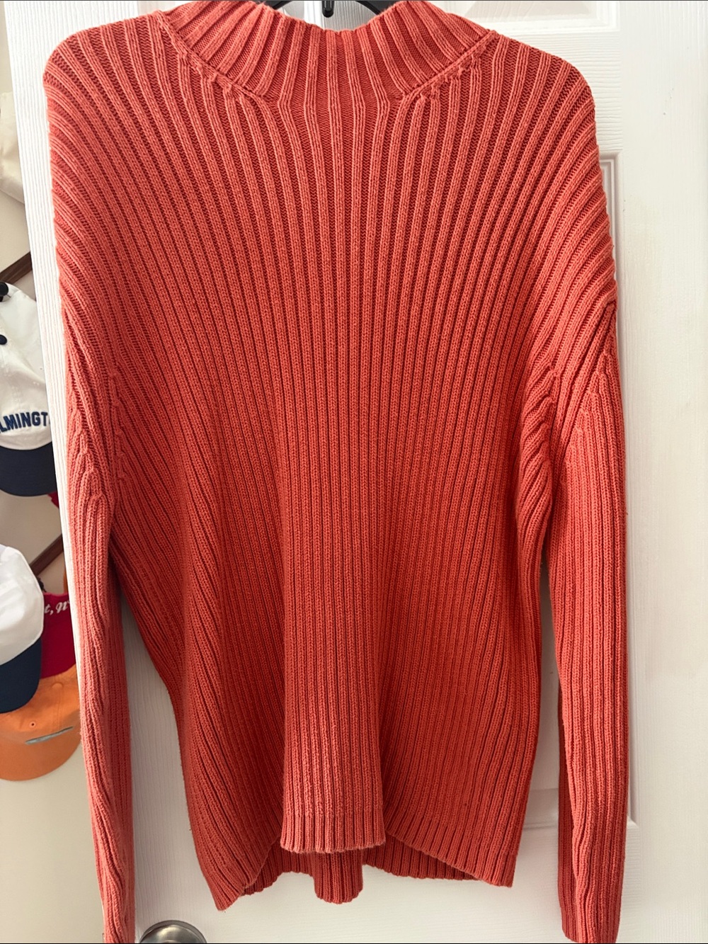 G.H. Bass & Co. Ribbed Mock Neck Sweater - Coral Orange